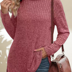 Turtleneck High Low Top