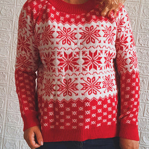 Snowflake Pattern Long Sleeve Sweater