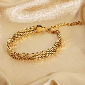 18K Gold-Plated Wide Chain Bracelet