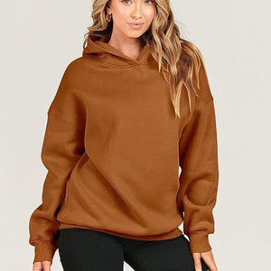 Dropped Shoulder Long Sleeve Hoodie