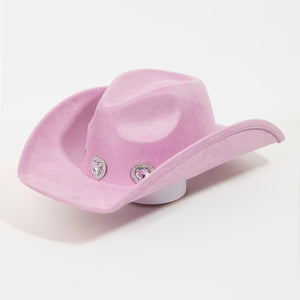 Fame Rhinestone Pave Heart Cowboy Hat