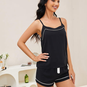 Scoop Neck Spaghetti Strap Top and Shorts Lounge Set