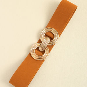 Geometric Buckle Elastic Wide Belt