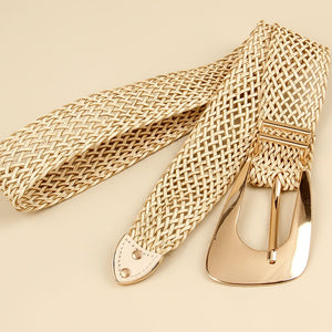 Irregular Buckle Braid Belt