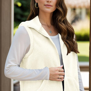 Zip Up Vest Coat with Pockets