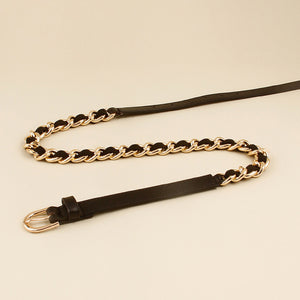 PU Chain Skinny Belt