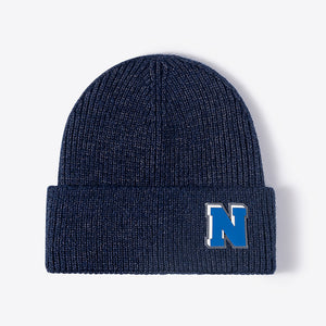 Letter N Patch Cuffed Knit Beanie