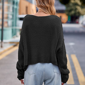 Round Neck Cable-Knit Sweater