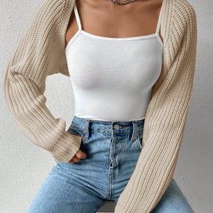 Honey Open Front Long Sleeve Cropped Cardigan