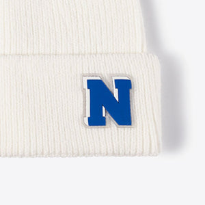 Letter N Patch Cuffed Knit Beanie