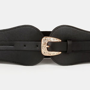 Wide Elastic Belt with Alloy Buckle