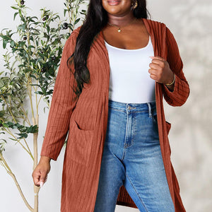 Basic Bae Full Size Hooded Sweater Cardigan