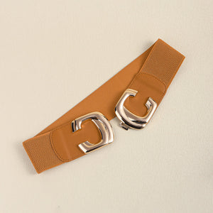 Zinc Alloy Buckle Elastic Wide Belt