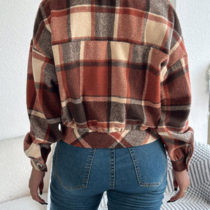 Plaid Button Up Long Sleeve Jacket