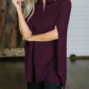 Turtleneck Slit Sweater