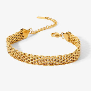 18K Gold-Plated Wide Chain Bracelet