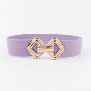 Geometric Buckle Elastic Wide Belt