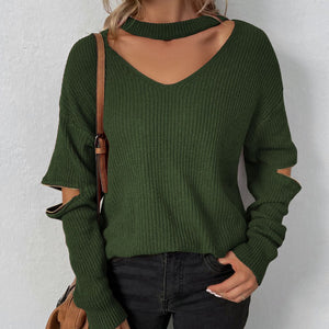 Cutout Zip Detail Sweater