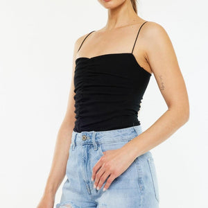 Kancan Raw Hem Distressed High Waist Denim Shorts