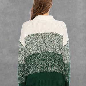 Angel Wings Color Block Turtleneck Sweater