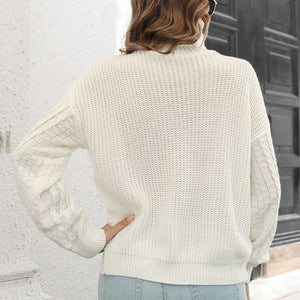 Cable-Knit Turtleneck Sweater