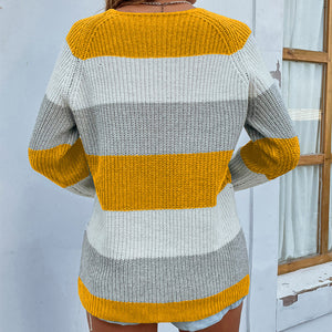 Color Block Rib-Knit Sweater