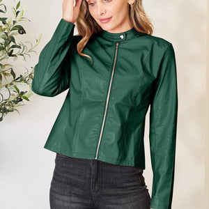 Mock Neck Zip Up Jacket