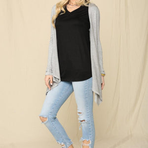 Celeste Full Size Open Front Knit Cardigan