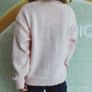 Bow Trim Round Neck Long Sleeve Sweater