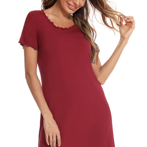 Round Neck Short Sleeve Lounge Dress