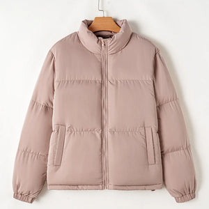 Turtleneck Zip Up Long Sleeve Winter Coat