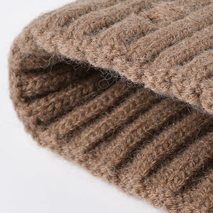 Distressed Rib-Knit Beanie