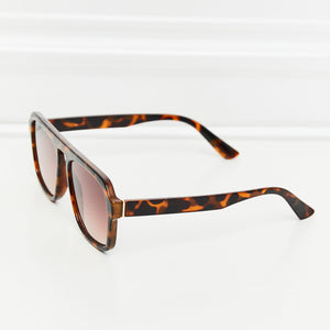 Tortoiseshell Square Polycarbonate Frame Sunglasses