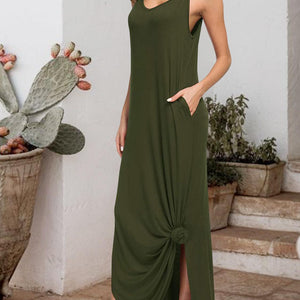 Slit Scoop Neck Sleeveless Dress