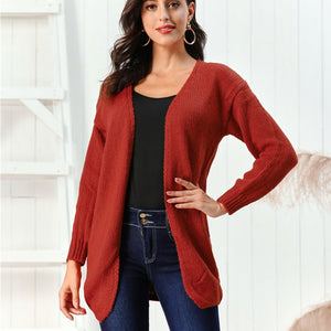 Open Front Long Sleeve Cardigan