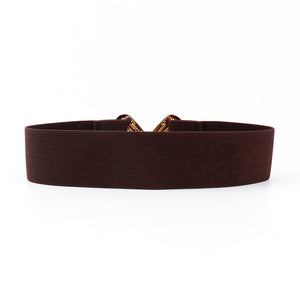 Geometric Buckle Elastic Wide Belt