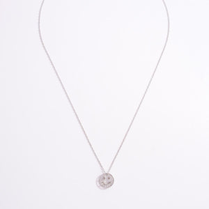 925 Sterling Silver Zircon Smiley Face Necklace