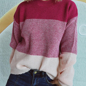 Color Block Long Sleeve Sweater