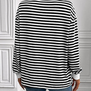 Ivy Lane Striped Round Neck Long Sleeve Sweatshirt