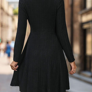 Perfee Cutout Long Sleeve Knee Length Dress