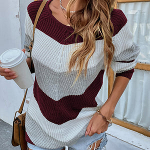 Color Block Rib-Knit Sweater