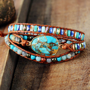 Triple-Layer Natural Stone Bracelet