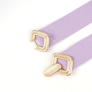 Geometric Buckle Elastic Wide Belt