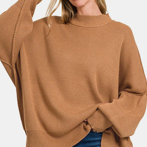 Zenana Side Sit Oversize Sweater