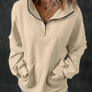 Half Zip Long Sleeve Sweatshirt