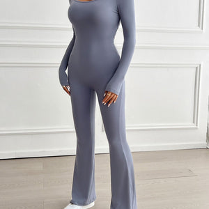 Devine Cutout Scoop Neck Long Sleeve Jumpsuit