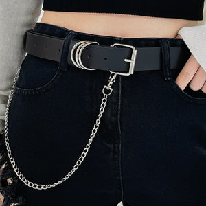 PU Leather Alloy Chain Belt