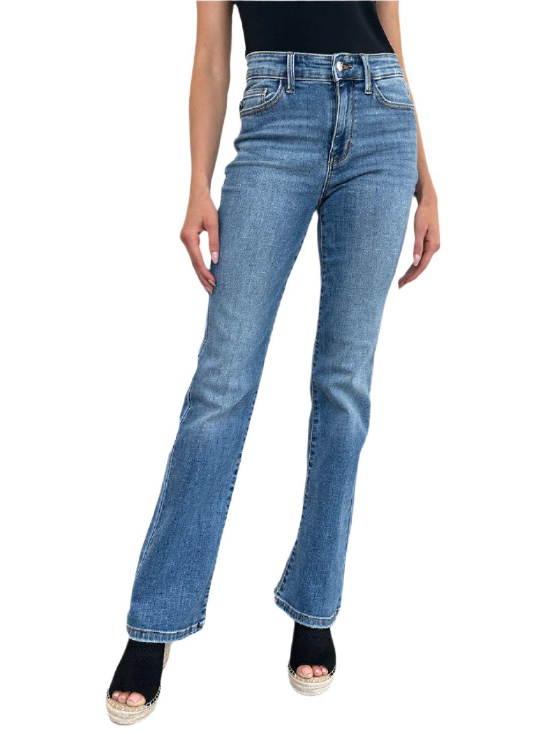 Judy Blue Full Size Mid-Rise Waist Straight Jeans