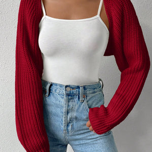 Honey Open Front Long Sleeve Cropped Cardigan