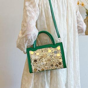 PU Leather Sequin Handbag